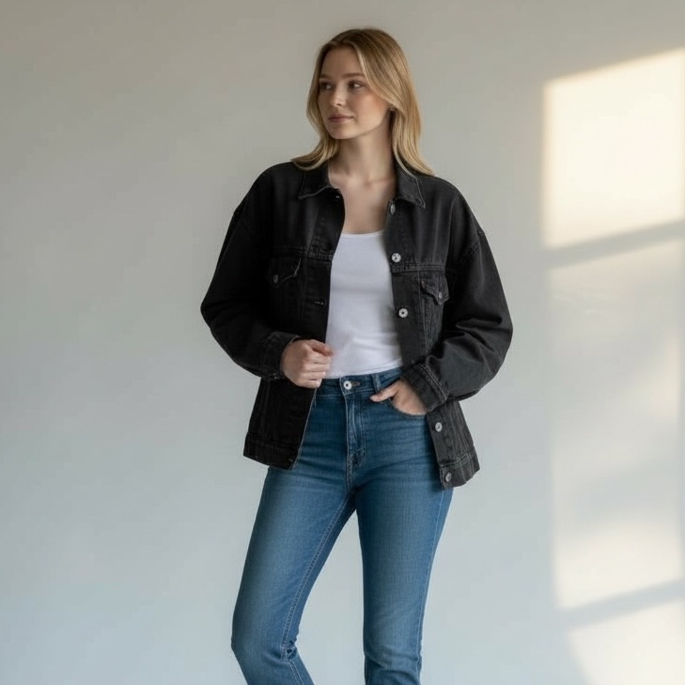 Levi Strauss Women’s XS Black Button Up Denim Jacket